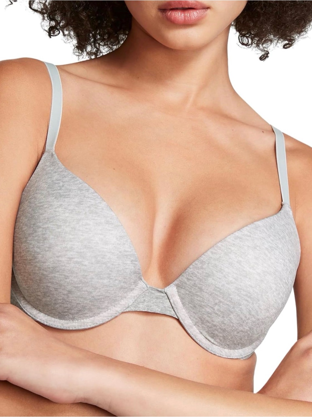 Victoria’s Secret Pink Wear Everywhere Push-Up Bra Gray White 36b Womens